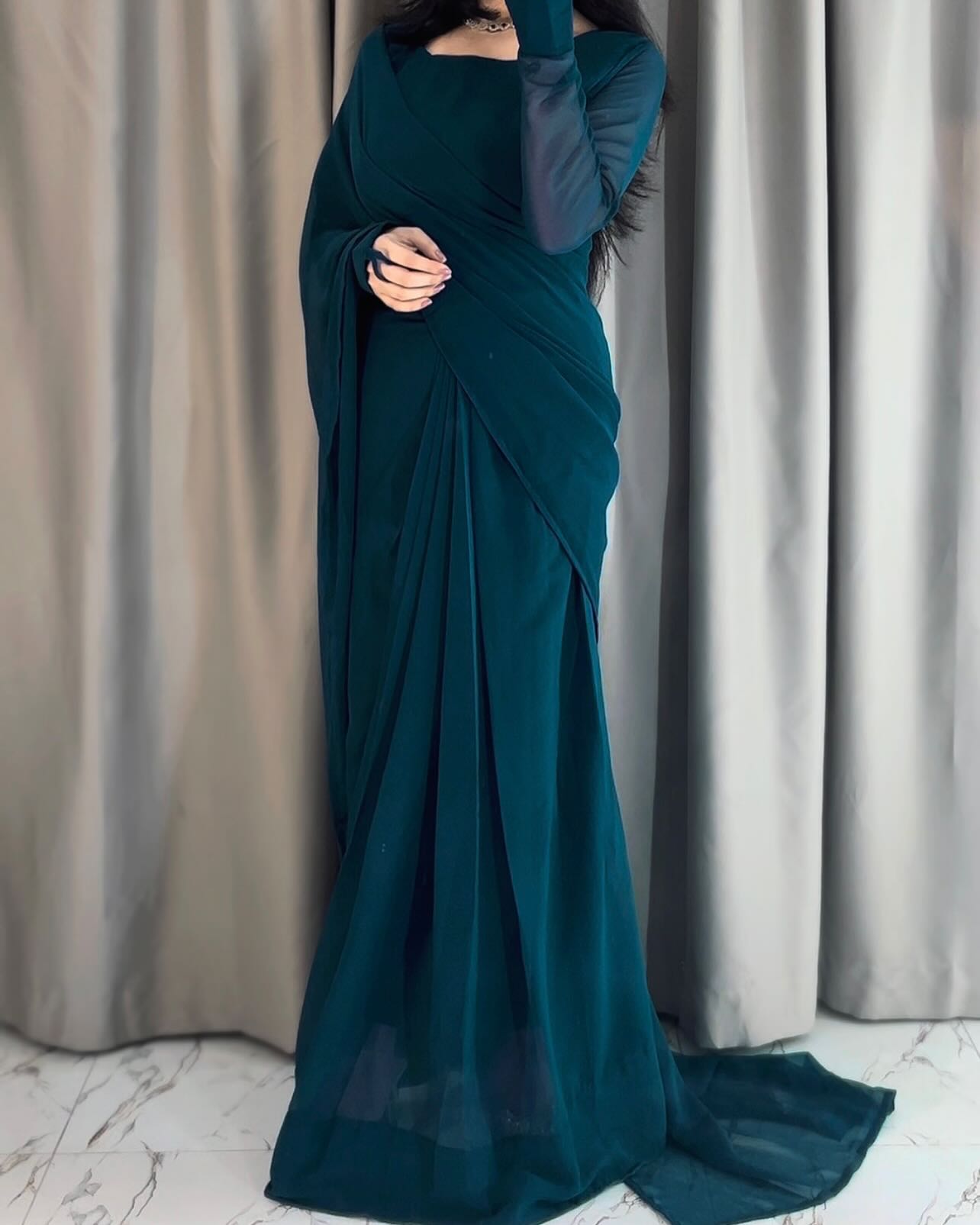 Noor-e-Chiffon Saree Stitched