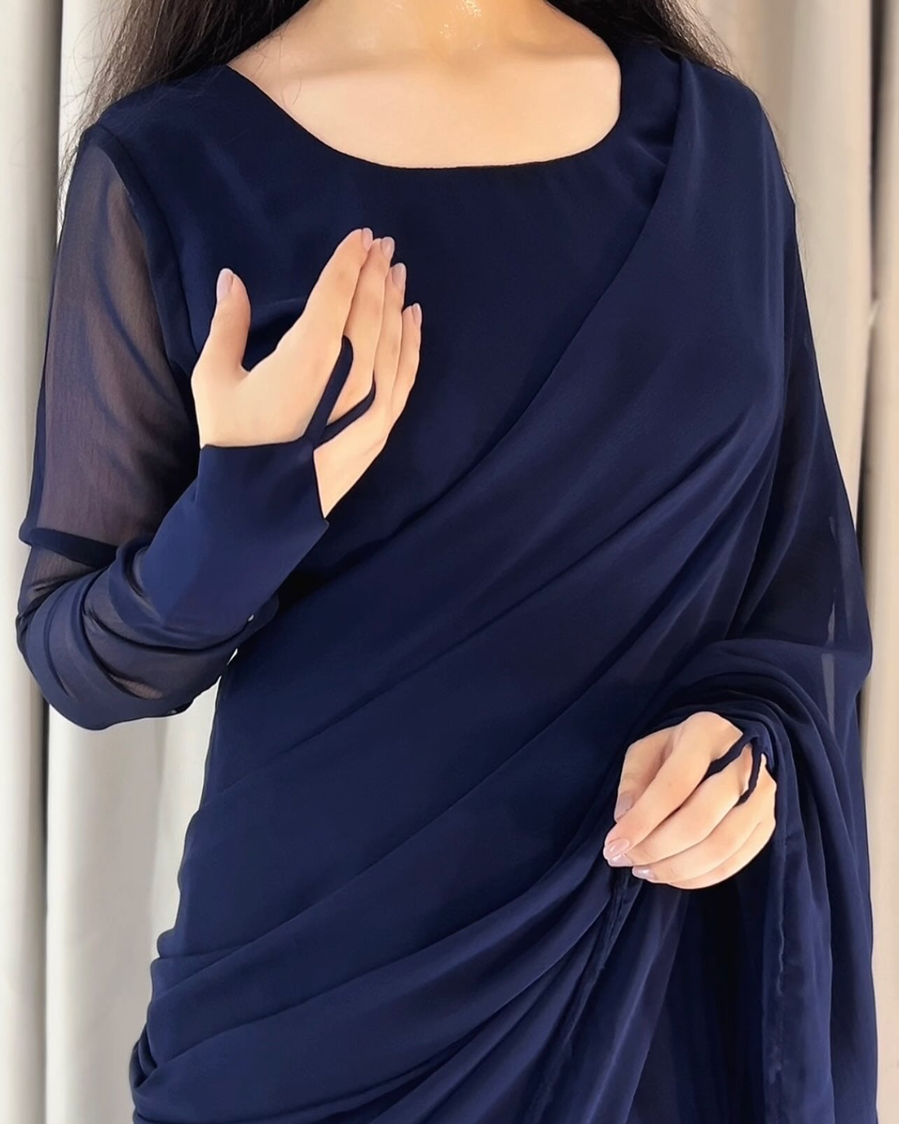 Noor-e-Chiffon Saree Stitched