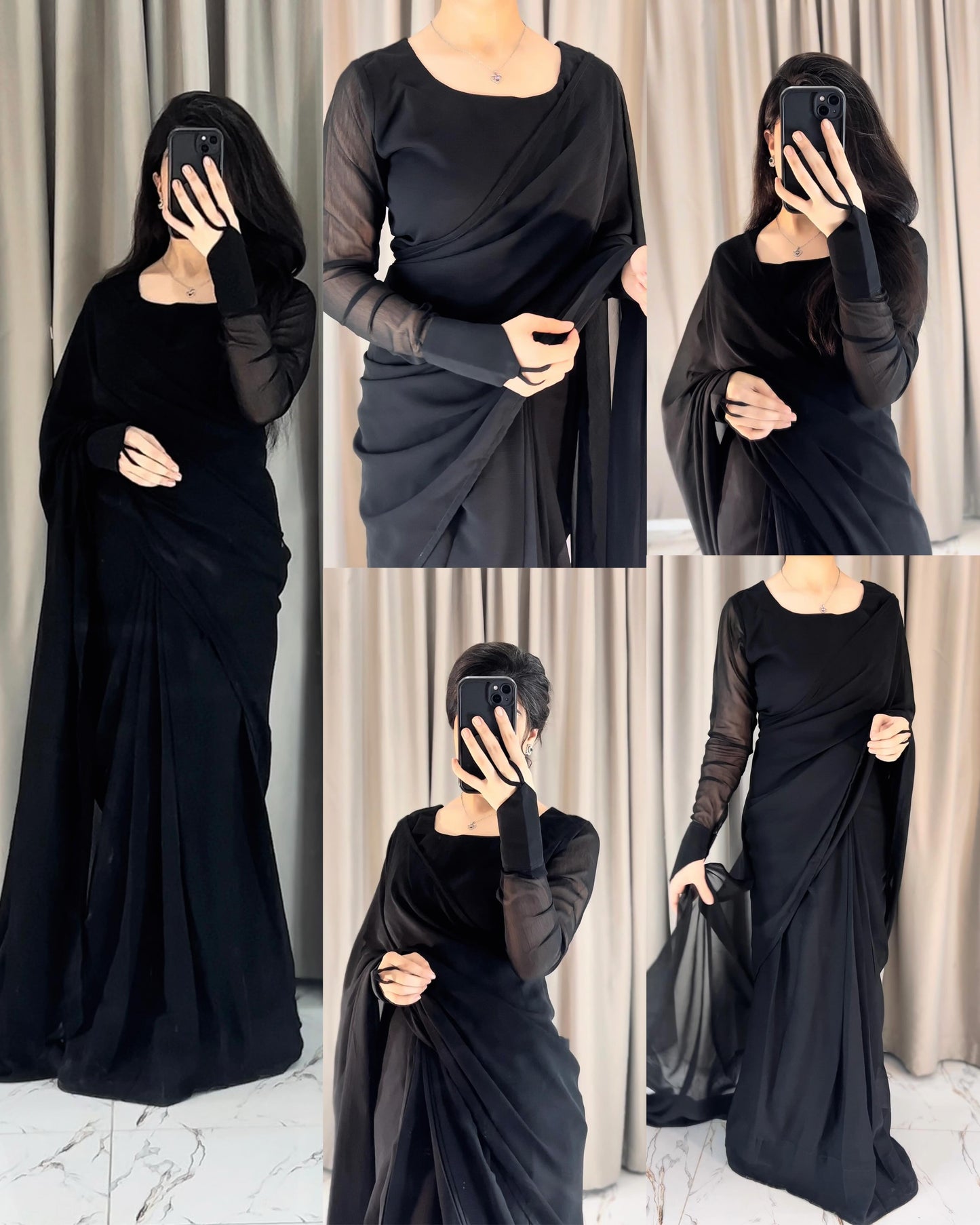 Noor-e-Chiffon Saree Stitched
