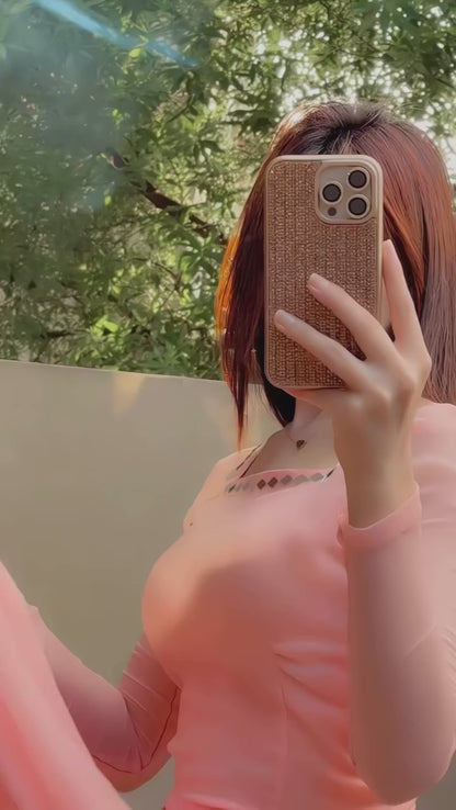 Shama-e-Husn Chiffon Saree Pink Peach