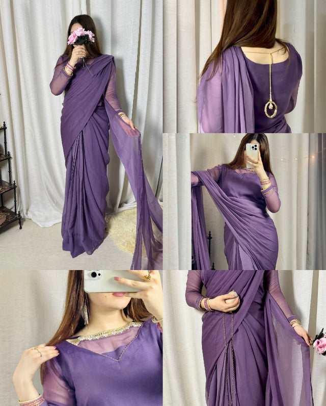 ✨ Zebaish Chiffon Saree