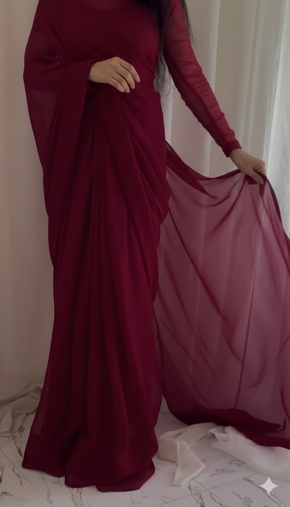 Shama-e-Husn Chiffon Saree Stitched