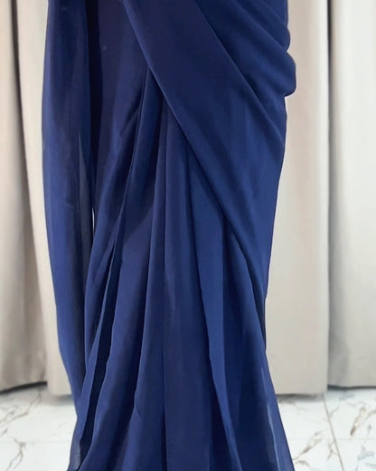 Noor-e-Chiffon Saree Stitched